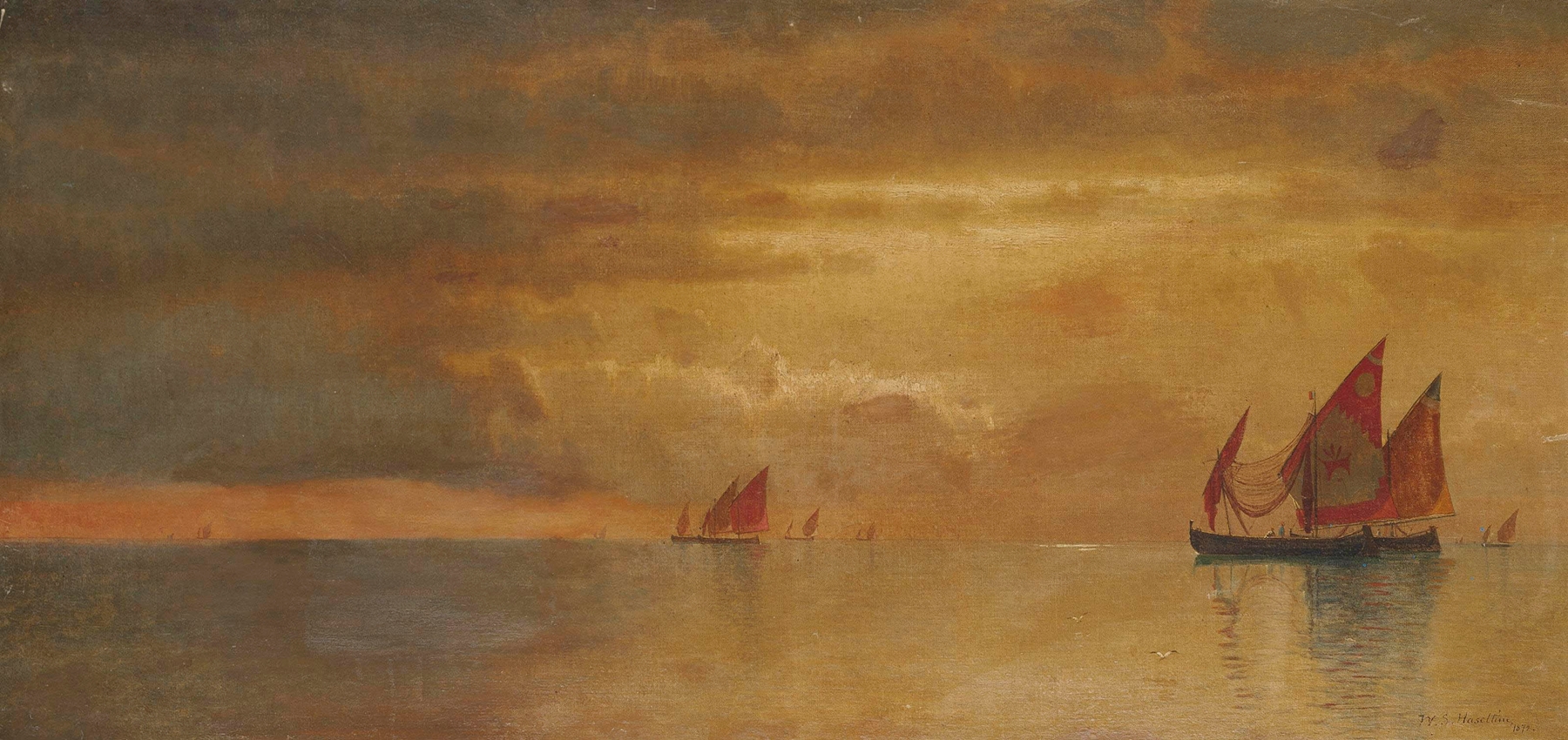 Fishermen on the Venetian Lagoon, oil painting by William Stanley Haseltine
