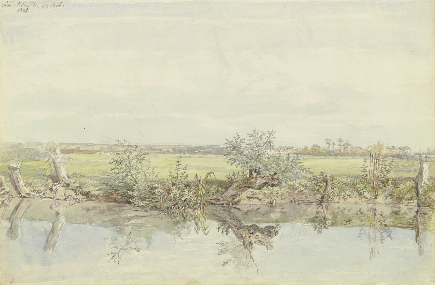 Blick auf die Nied bei Rödelheim, by Carl Morgenstern, public domain