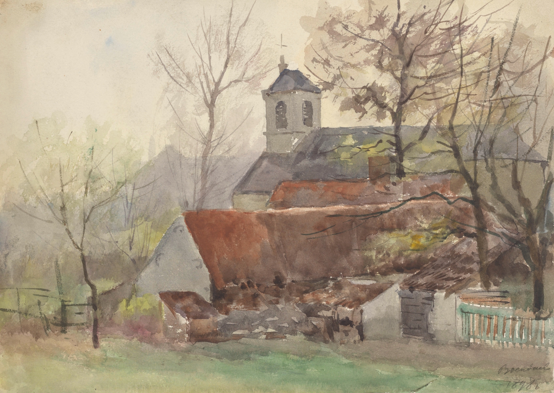 Boendael (église) by Jean-François Taelemans, oil on canvas depicting stained glass light.