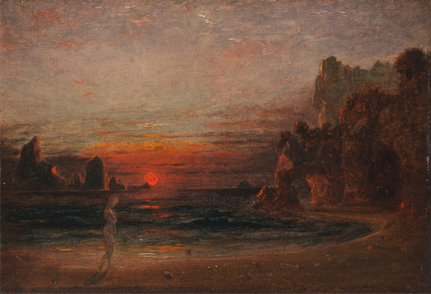 Study for ‘Calypso’s Grotto’ by Francis Danby, oil painting depicting a luminous grotto.