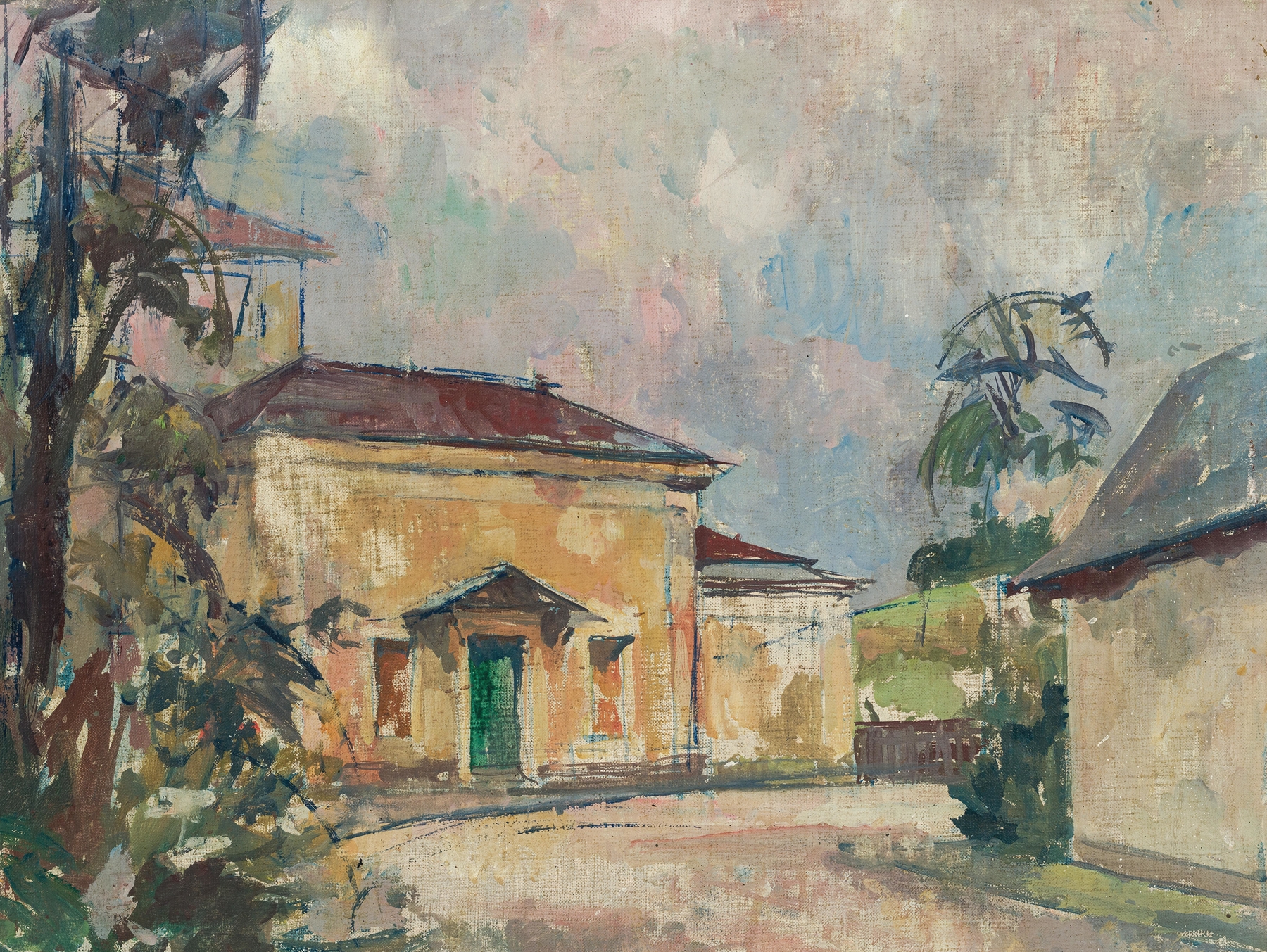 Interior of Ehemaliger Empfangshalle, oil on canvas by Paul Roloff