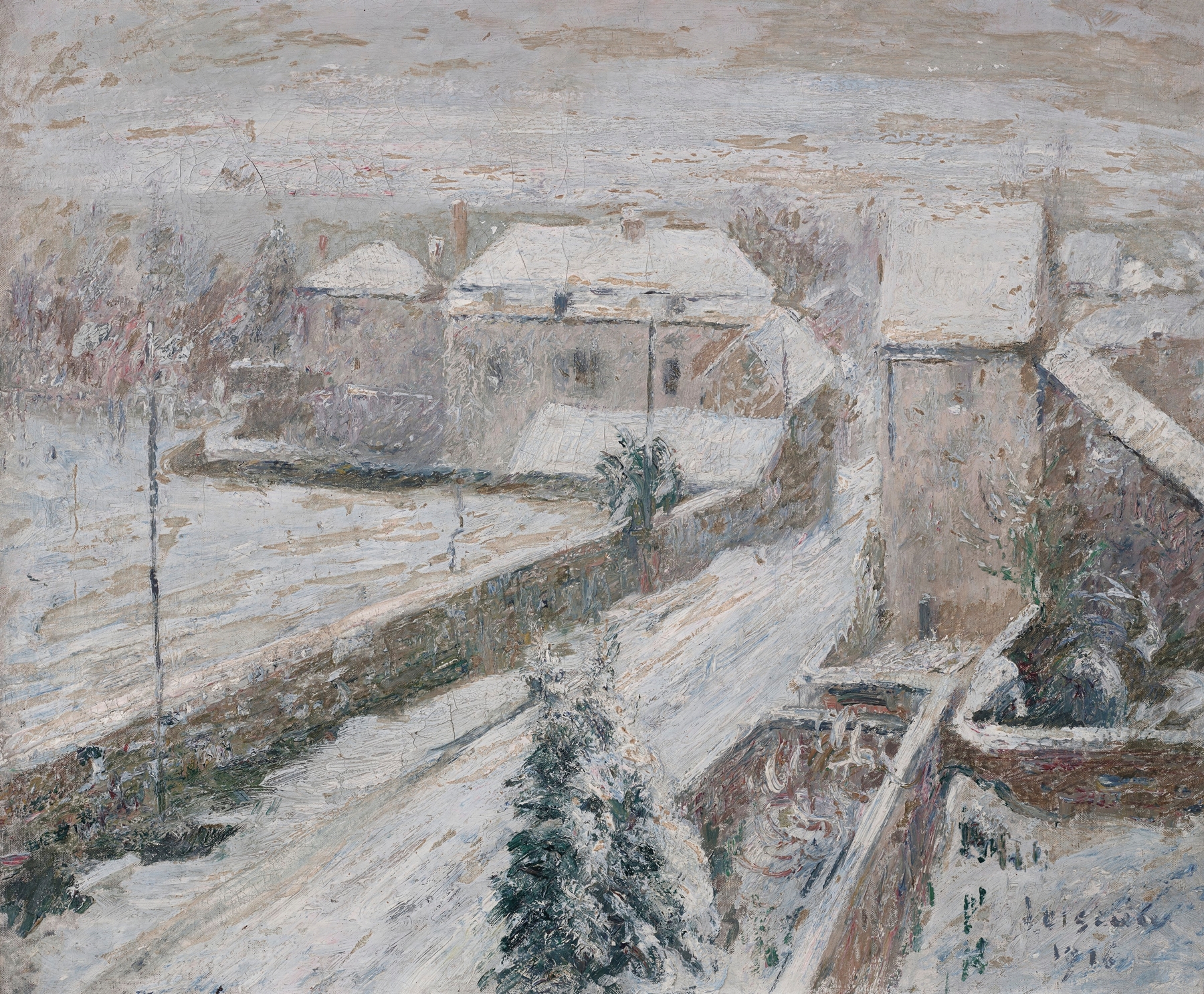 Vue de Triel sous la neige, by Gustave Loiseau, public domain