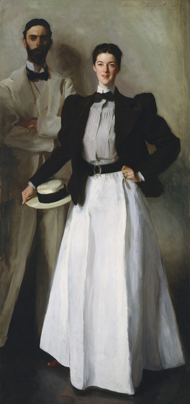 This painting depicts Mr. and Mrs. I. N. Phelps Stokes in a formal setting.