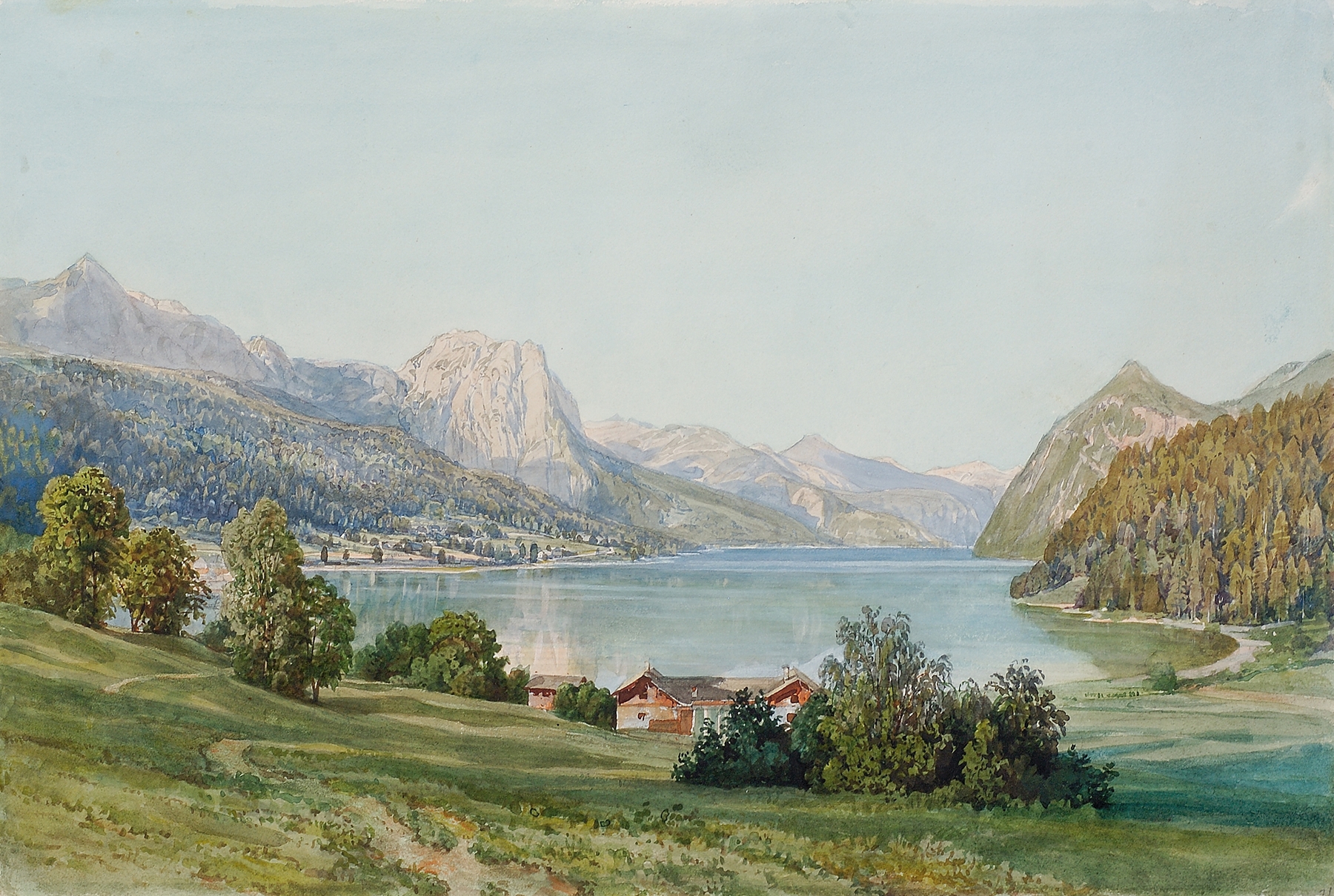 Der Grundlsee in der Steiermark, by Thomas Ender, public domain