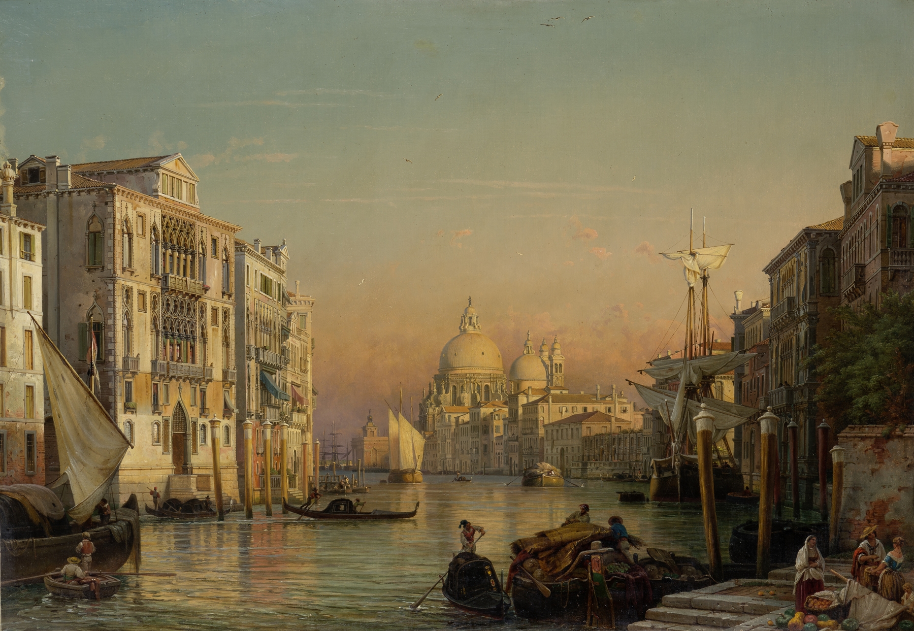 The Canal Grande in Venice with a View of Santa Maria della Salute, by Friedrich von Nerly, public domain