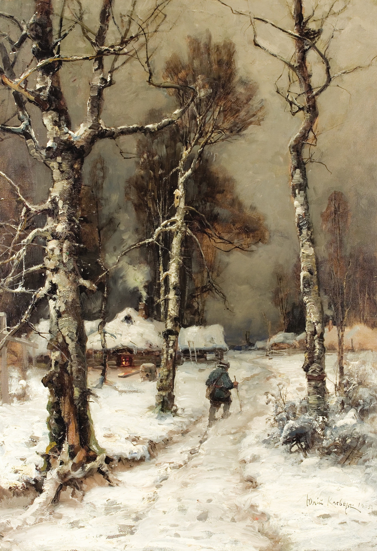 Homeward Bound through a Wintry Forest, by Julius Sergius Klever, public domain