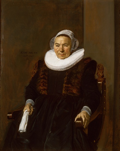 Frans Hals' 'Portrait of an Elderly Woman' captures the essence of aging with rich colors and expressive brushwork.