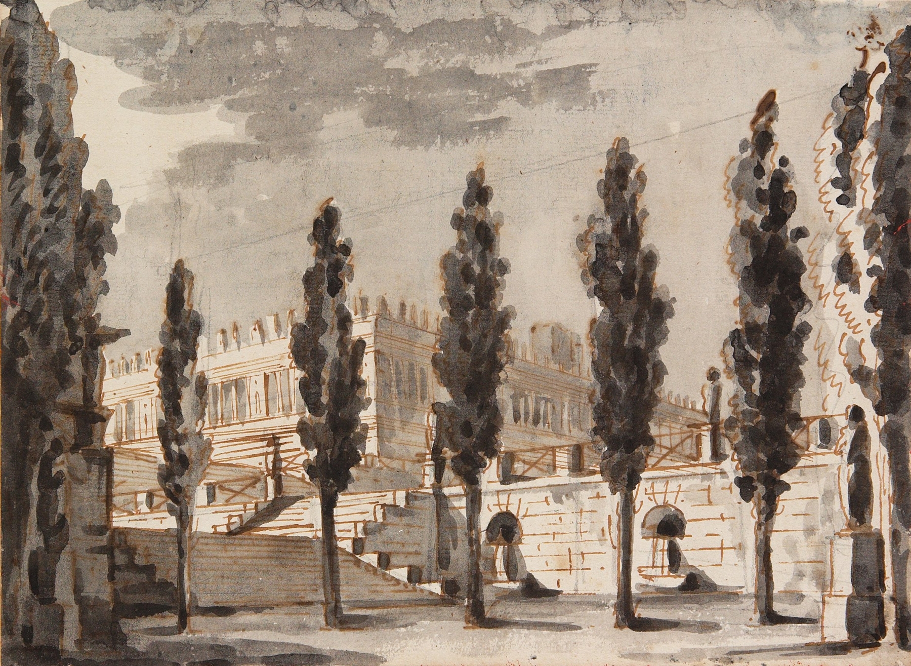 Stage Design; Set Proposal for a Ballet, by Bernardino Galliari, public domain