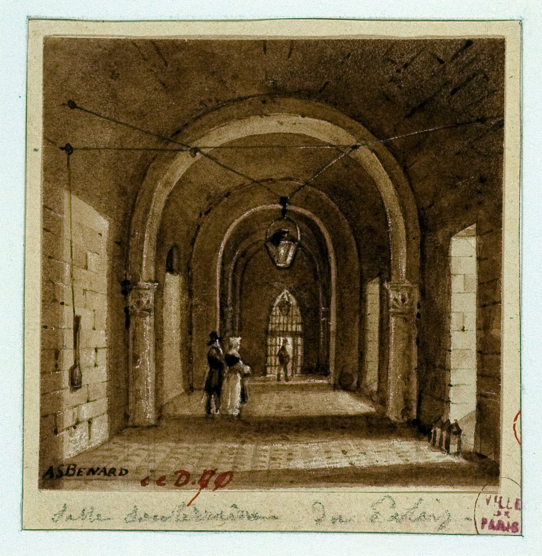 Salle souterraine du Palais de Justice., by Auguste-Sébastien Bénard, public domain