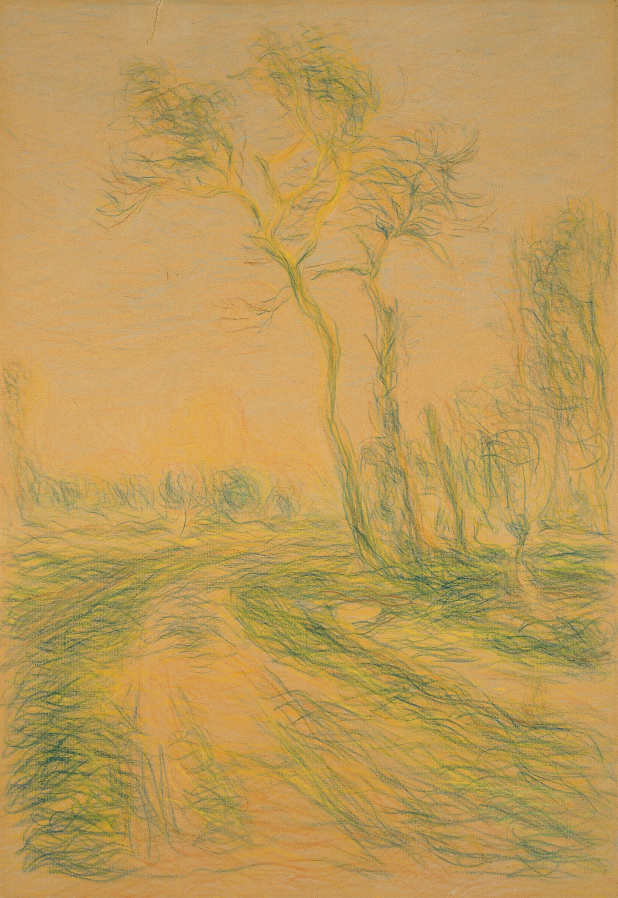 Landscape with Trees, by Alfred Sisley, public domain
