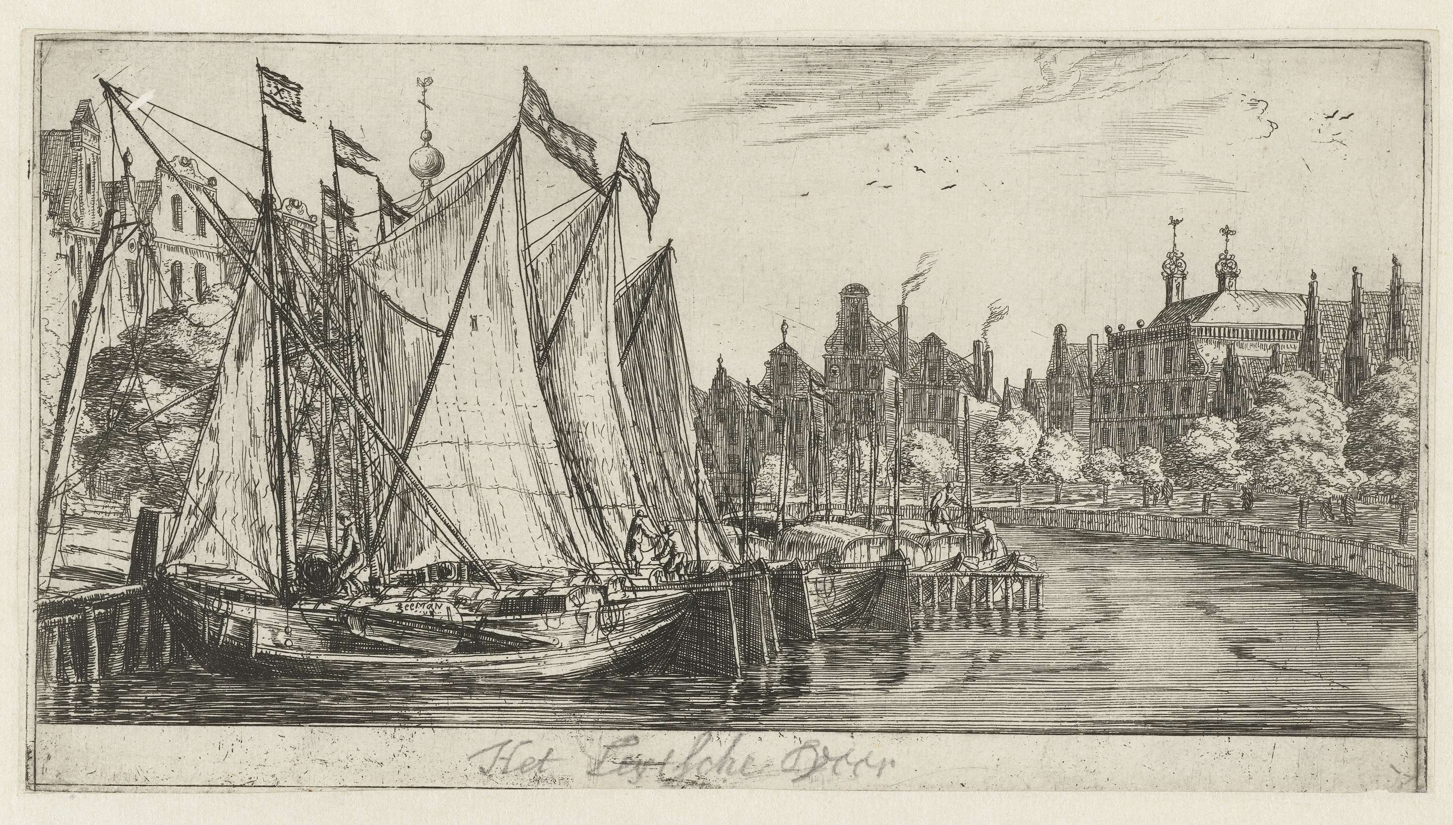 Het veer naar Leiden, by Reinier Nooms, public domain