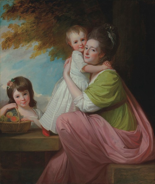 Group portrait of Dorothy Stables and her daughters by George Romney.
