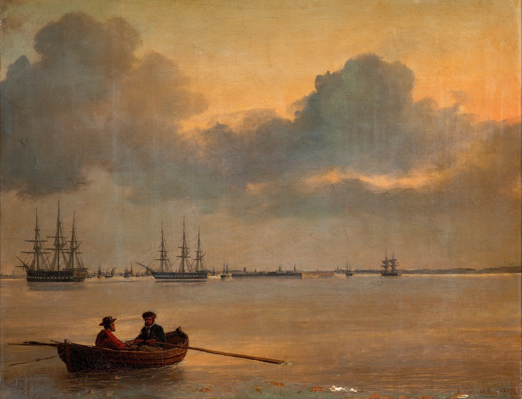 Quiet night, by Anton Melbye, public domain