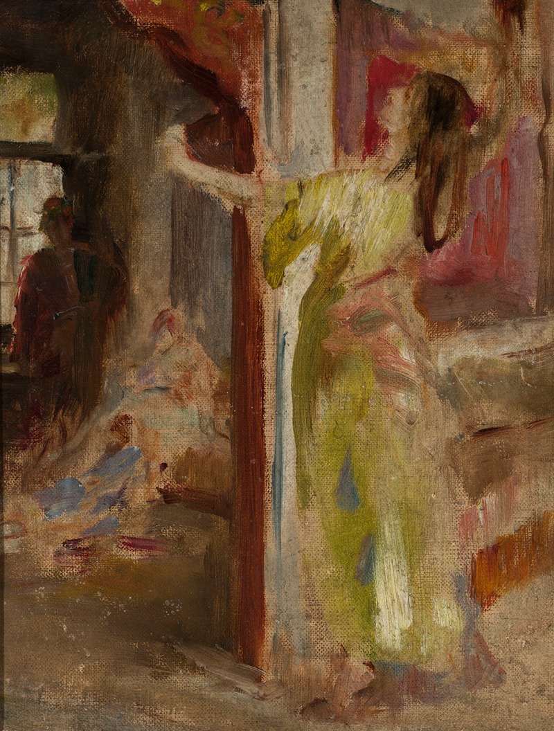 A study for Jan Ciągliński's painting featuring a figure in a historical setting.