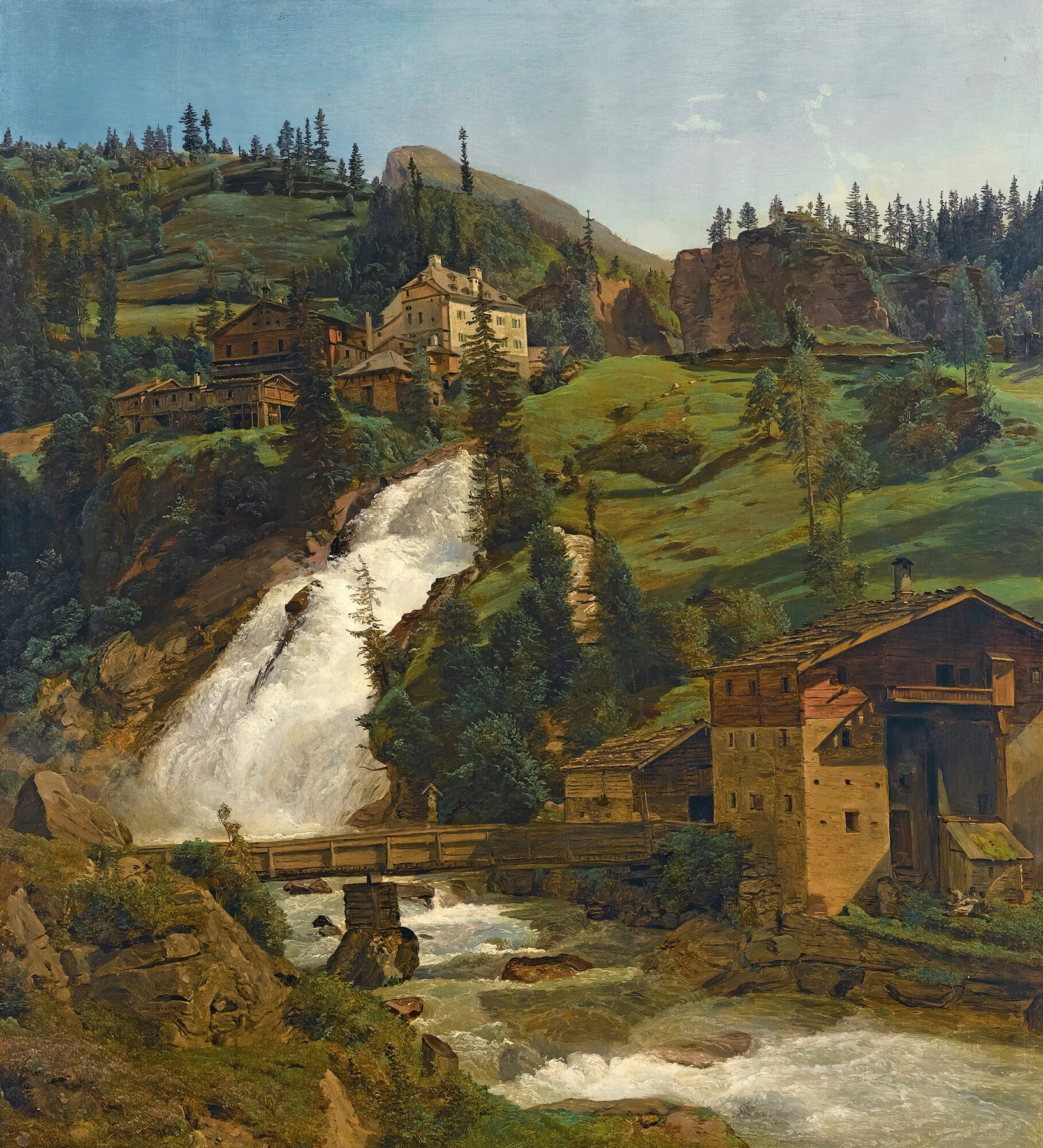 Wildbad Gastein (The Wildbad Gastein Falls), by Ferdinand Georg Waldmüller, public domain