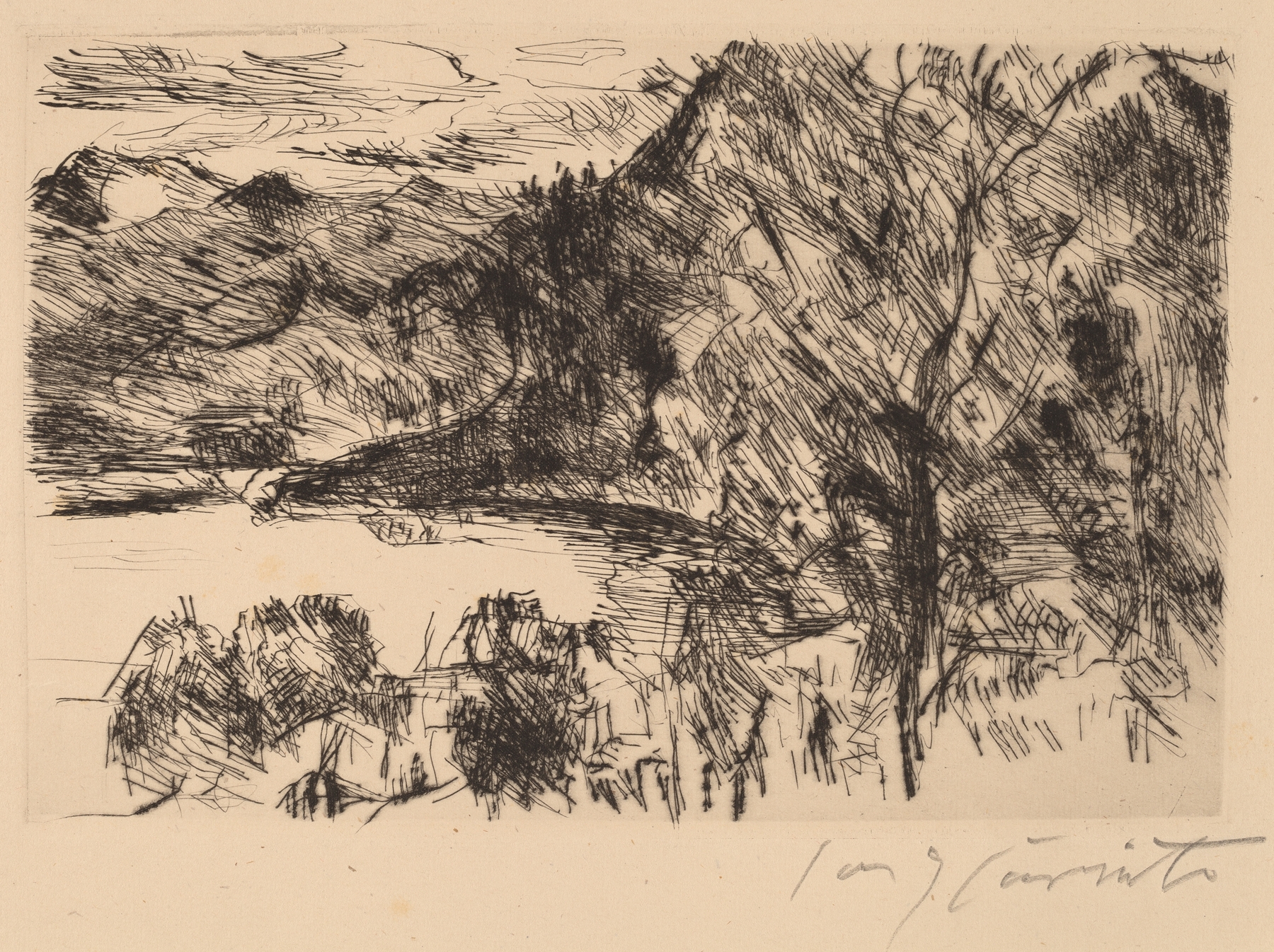 Walchensee with Jochberg, by Lovis Corinth, public domain