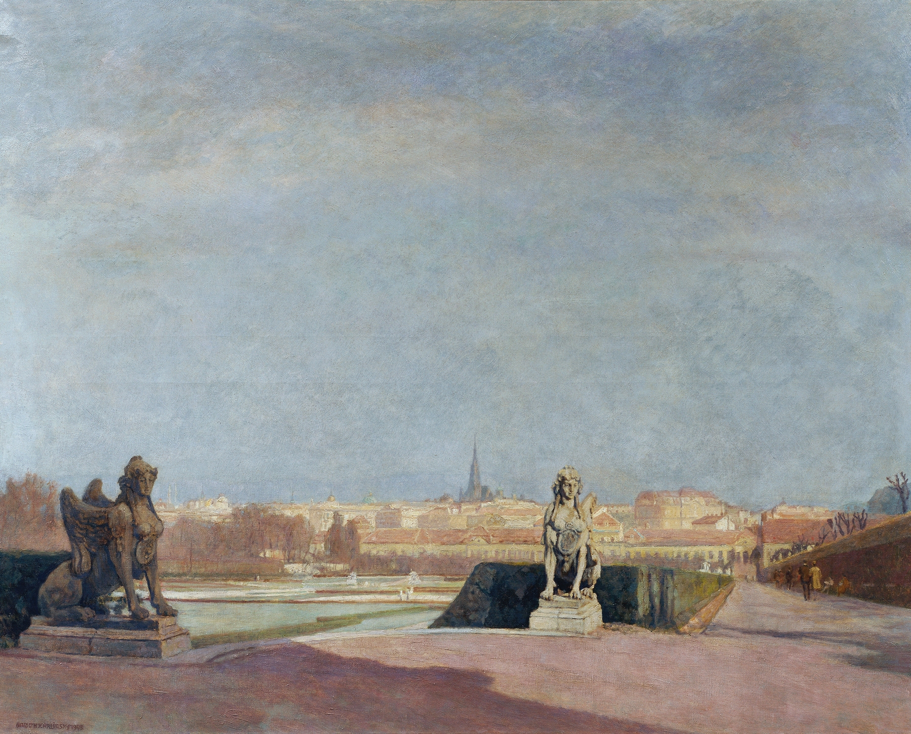 Blick vom Belvedere auf Wien, by Anton Hans Karlinsky, public domain