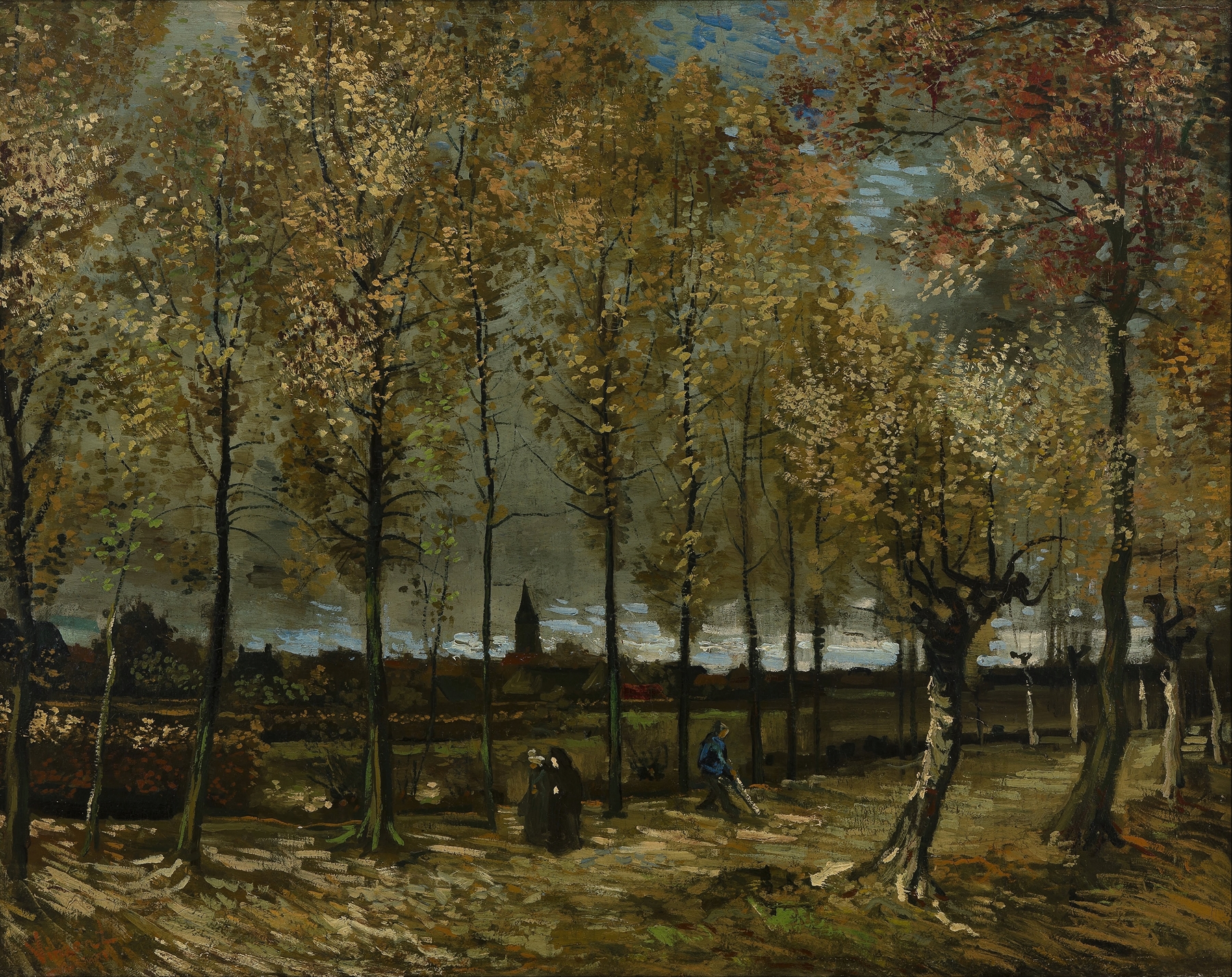Poplars near Nuenen, by Vincent van Gogh, public domain