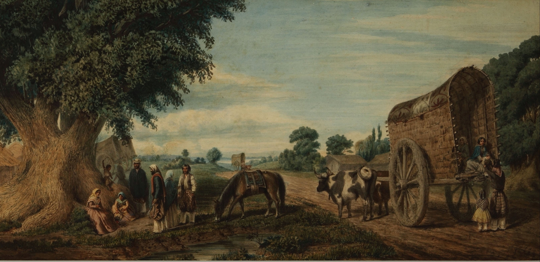 Un domingo en los suburbios de San Isidro, by Prilidiano Pueyrredòn, public domain