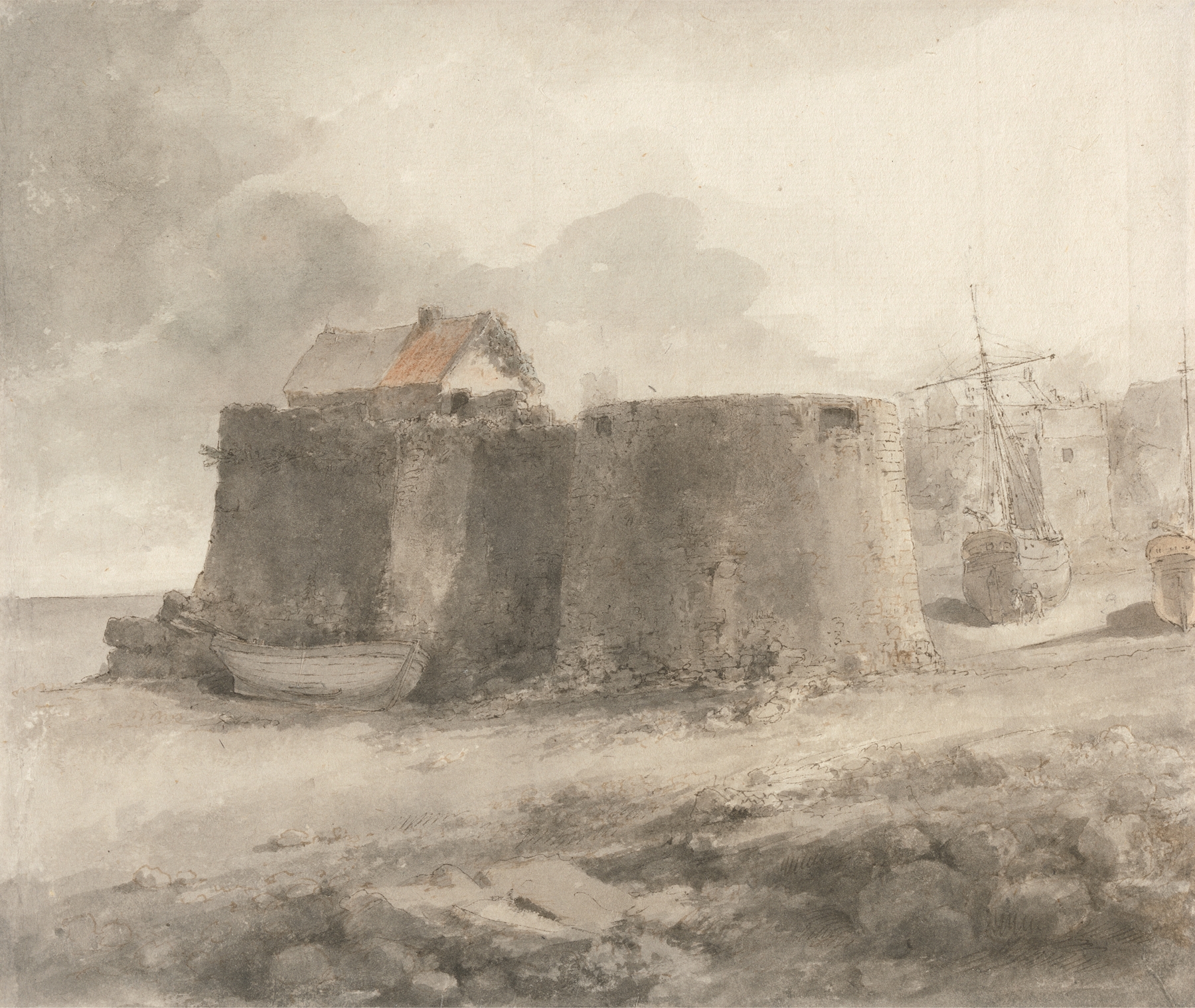 Landscape of Tenby, oil on canvas by Heneage Finch, 4th Earl of Aylesford