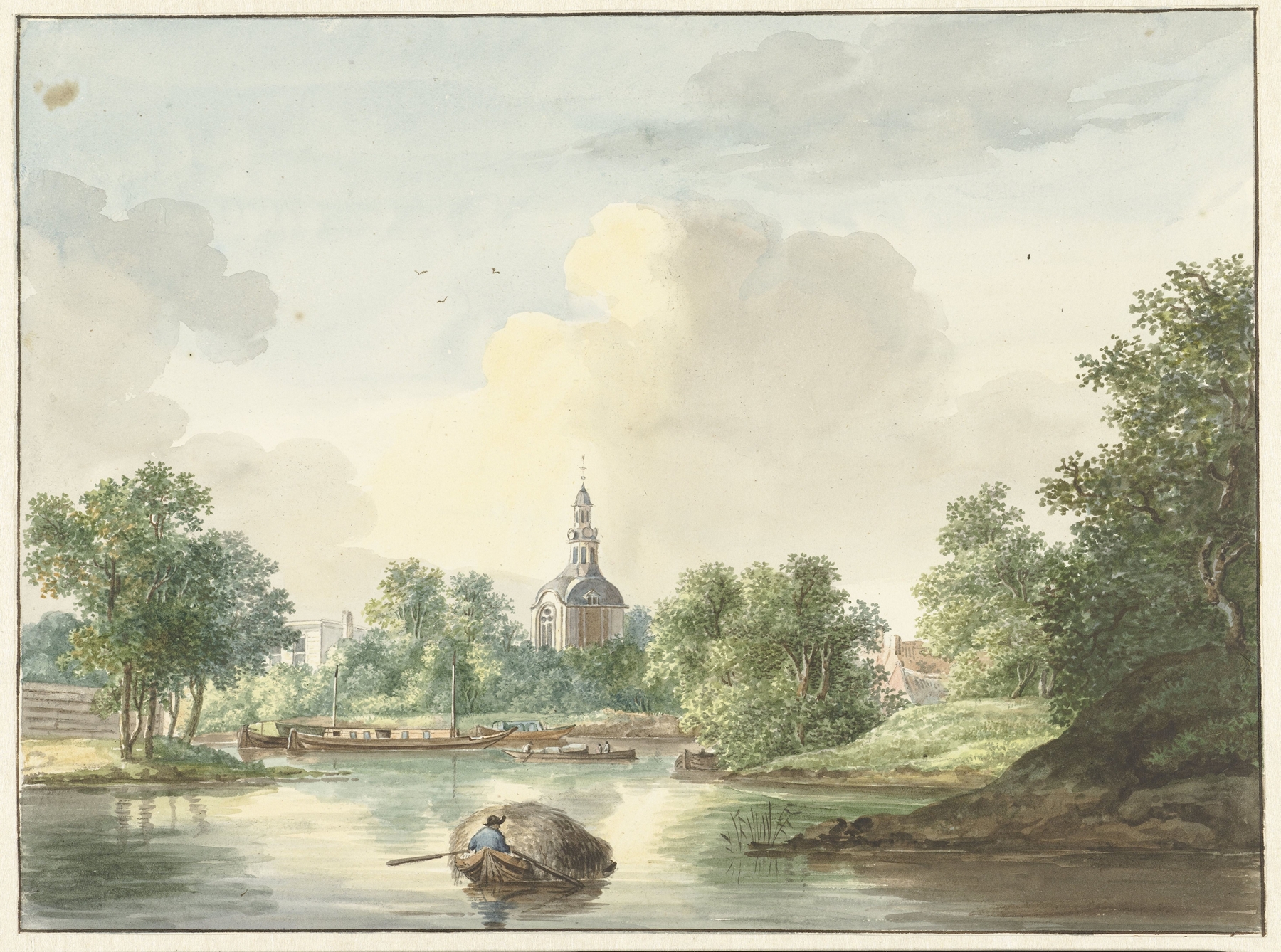 De Hogerwoerdse Poort te Leiden, architecture, oil painting, Pieter Gerardus van Os