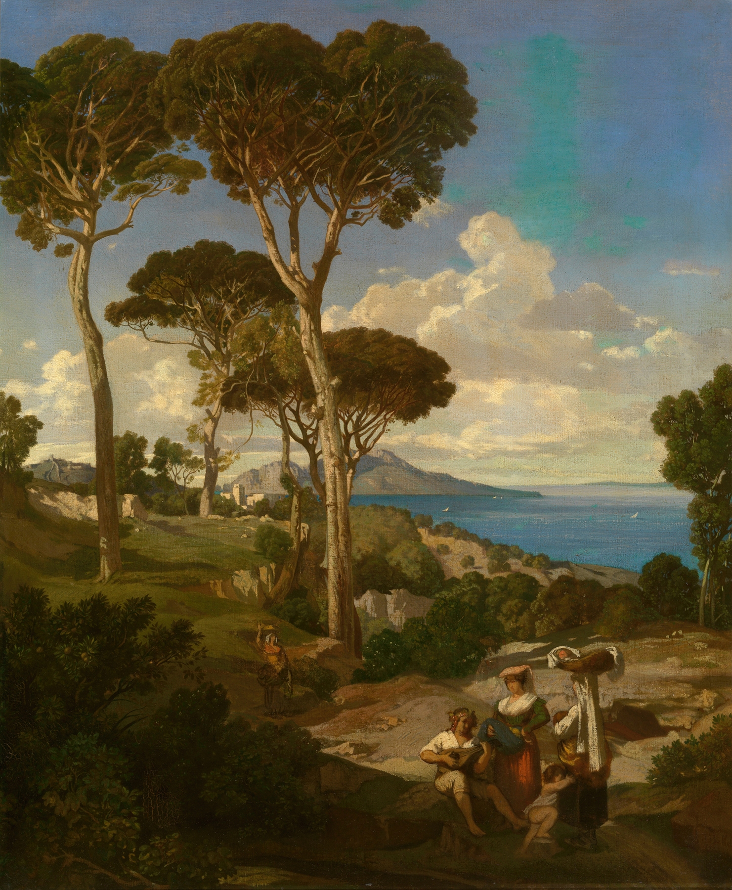Massa near Sorrento by Jean-Joseph-François Bellel, oil painting depicting a serene coastal landscape