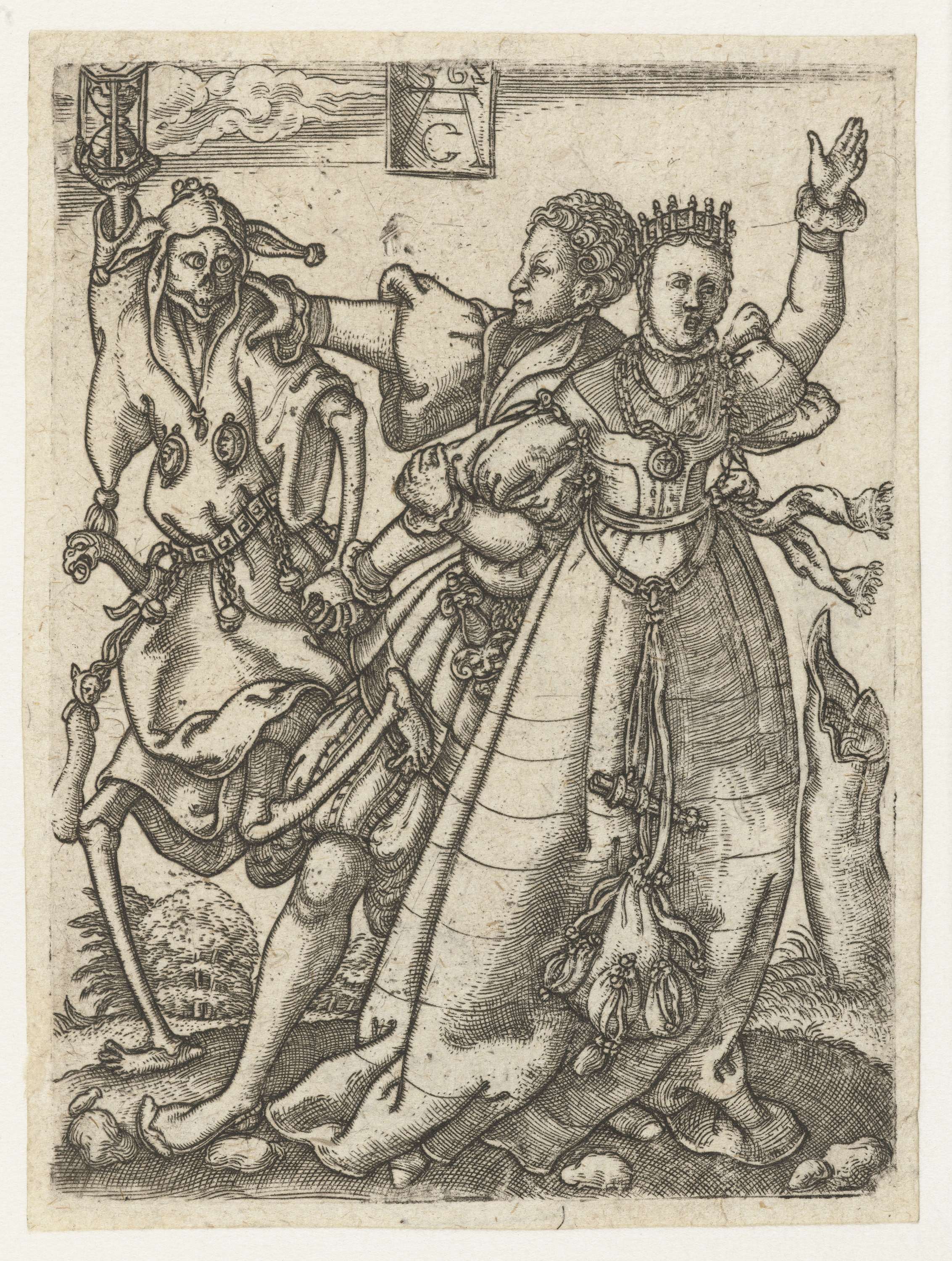 Echtpaar met de Dood, by Monogrammist AC (16e eeuw), public domain