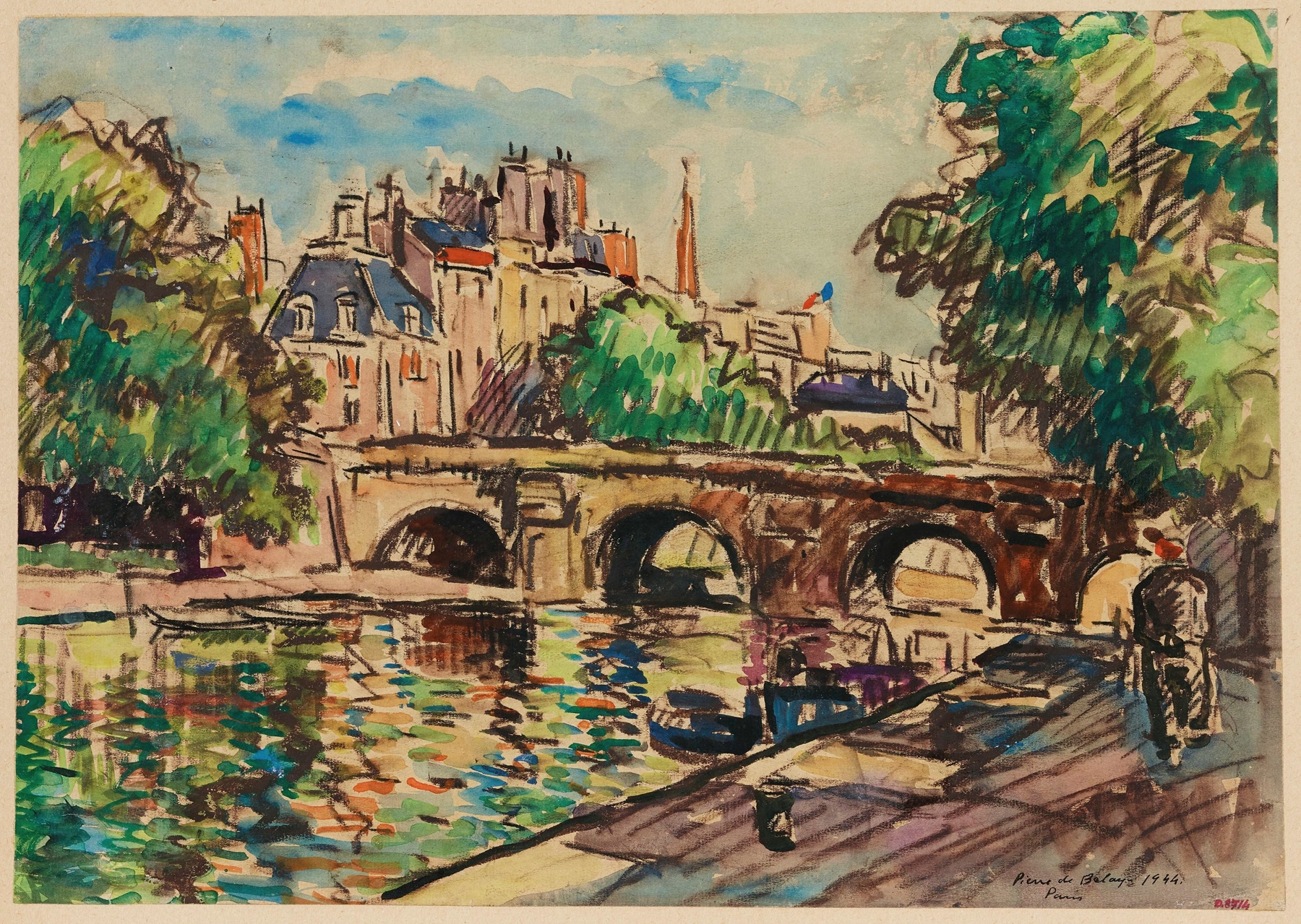 Oil painting by Pierre de Belay depicting the Pont-Neuf and the Cité.