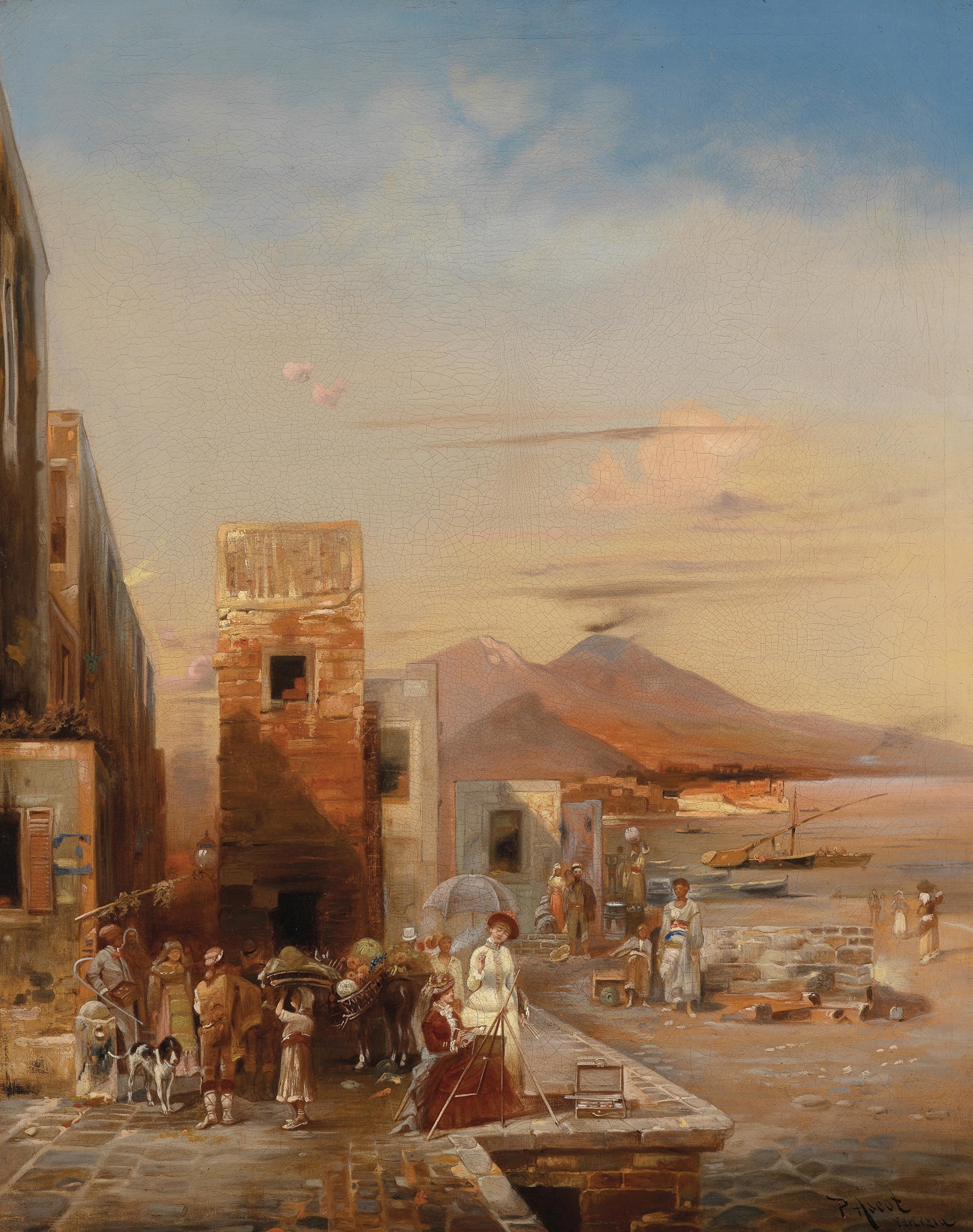Landscape of Southern Italy by Robert Alott, oil on canvas