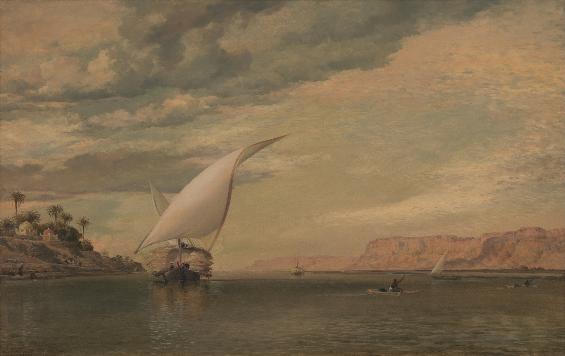 On the Nile, by Edward William Cooke, public domain