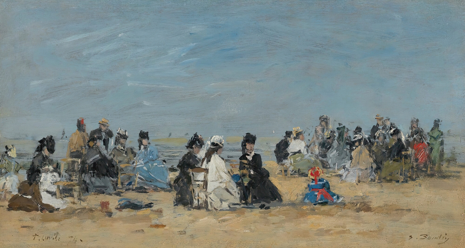 Trouville, Scène De Plage, by Eugène Boudin, public domain