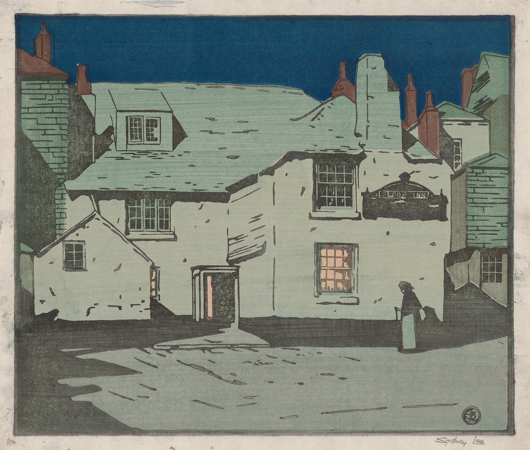 The Sloop Inn, St. Ives by Sydney Lee, impressionism, depicting a weathered inn by the sea