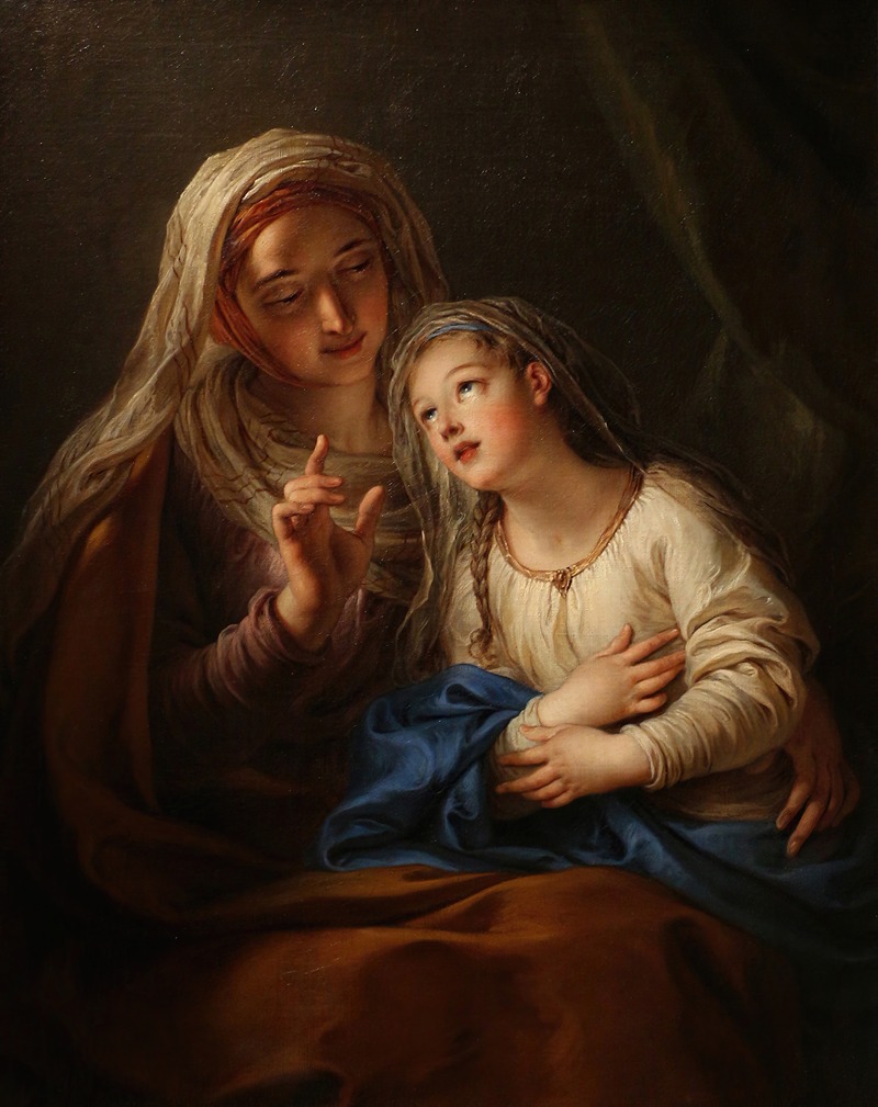 A depiction of the education of the Virgin Mary by Charles-Antoine Coypel.