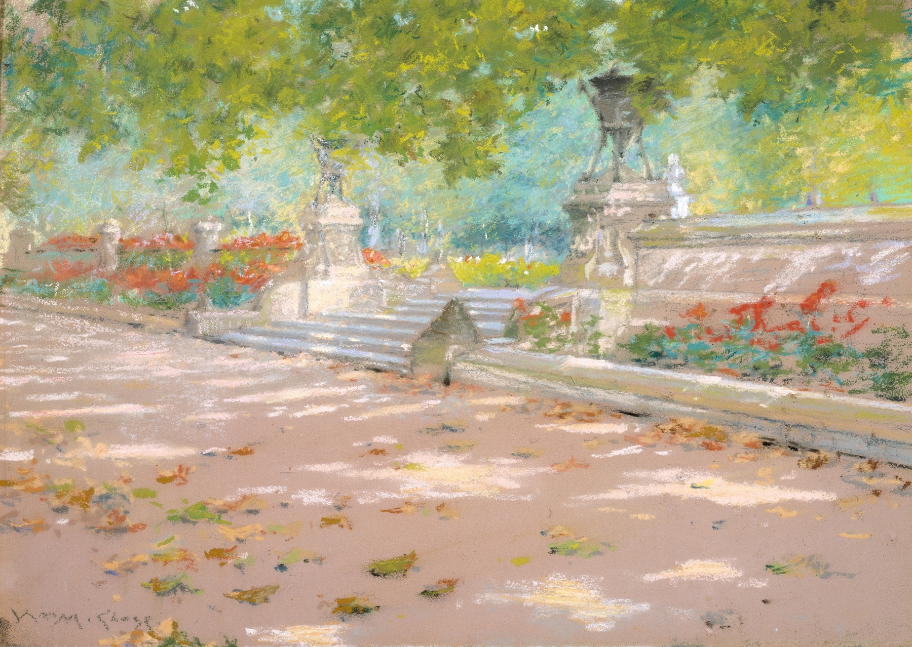 Terrace, Prospect Park, by William Merritt Chase, public domain