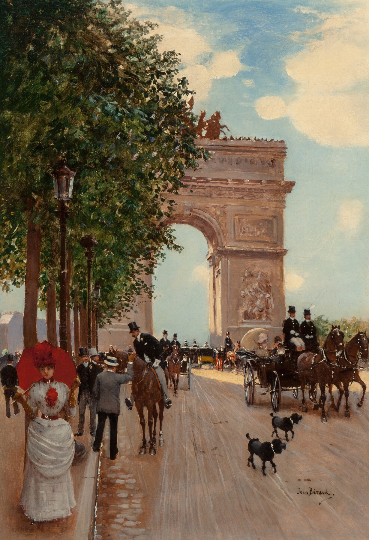 L’Arc de Triomphe, Champs-Elysées, by Jean Béraud, public domain