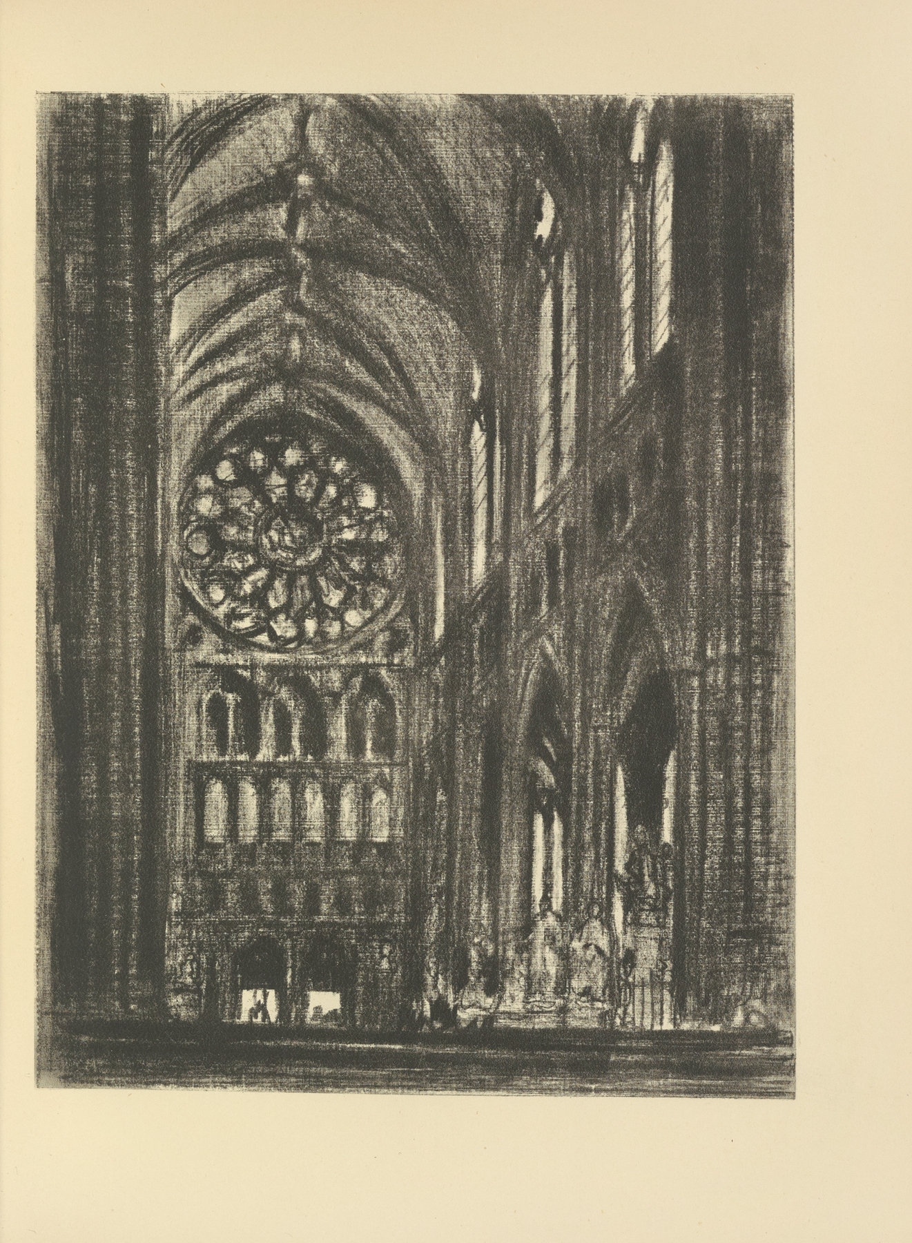 The Transept, Westminster, by Joseph Pennell, public domain