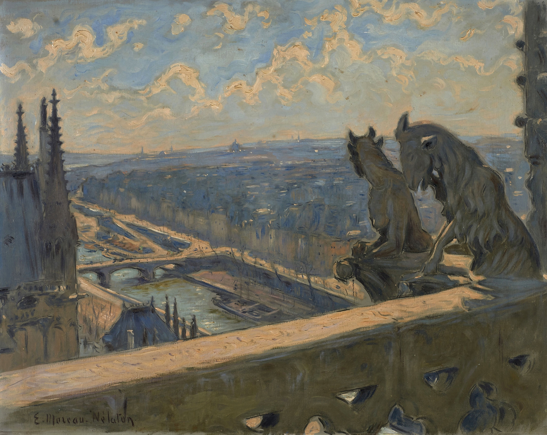 Vue de Paris prise depuis la cathédrale Notre-Dame, oil painting by Etienne Moreau-Nélaton