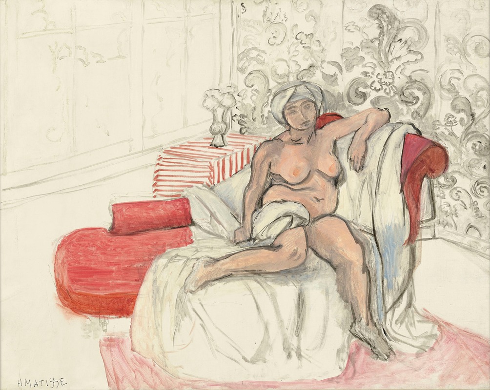 Henri Matisse's 'Nu sur la chaise longue' features a reclining nude figure in a vibrant interior.