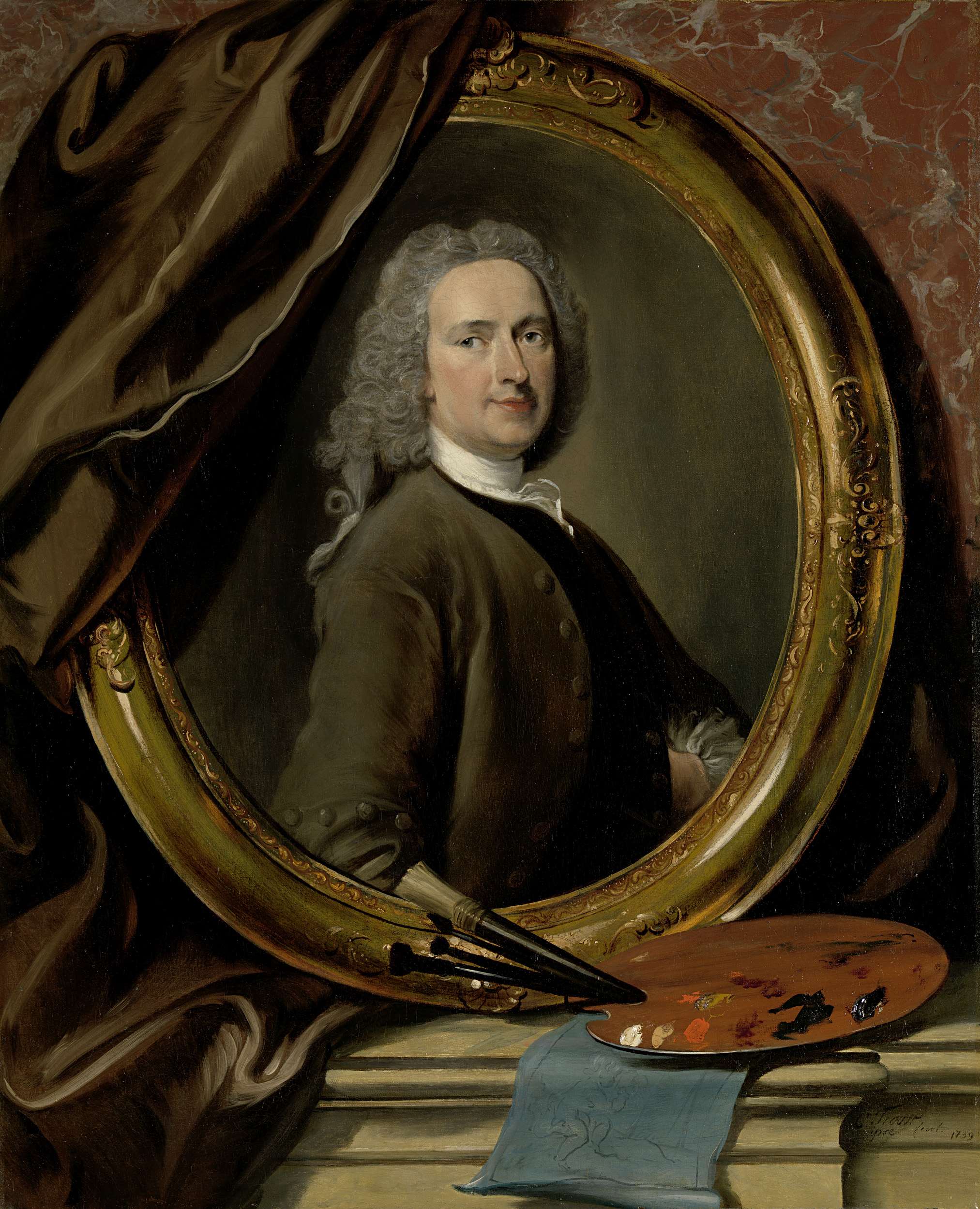 Self-portrait, by Cornelis Troost, public domain