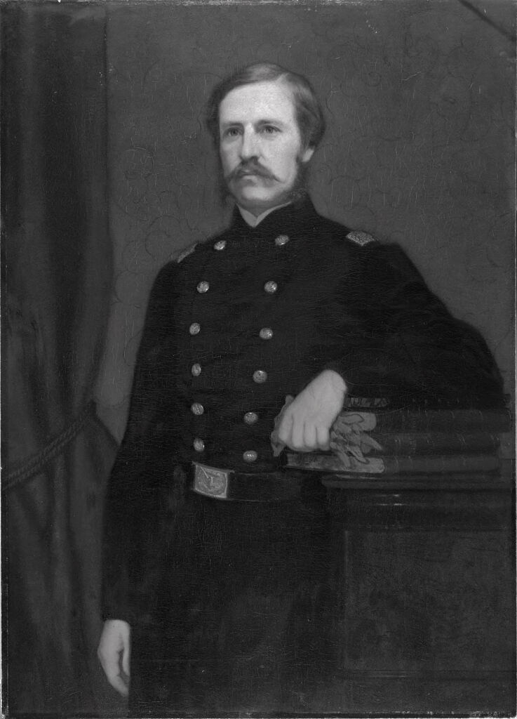 Portrait of Col. James Savage Jr. in uniform, oil on canvas by William Henry Furness Jr.