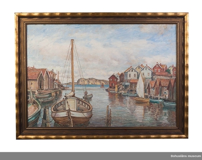 Landscape painting by Tycho Ödberg, depicting a cityscape.
