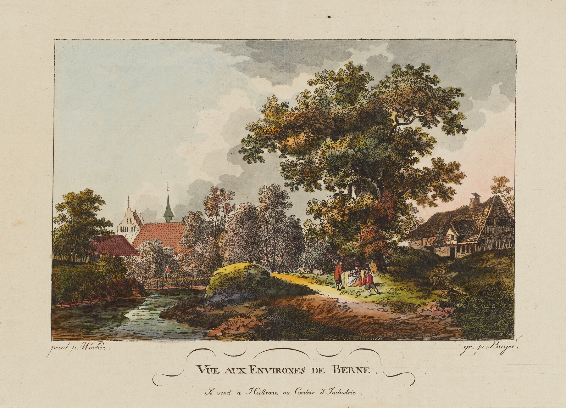 Vue aux Environes de Berne by Marquard Wocher, landscape artwork
