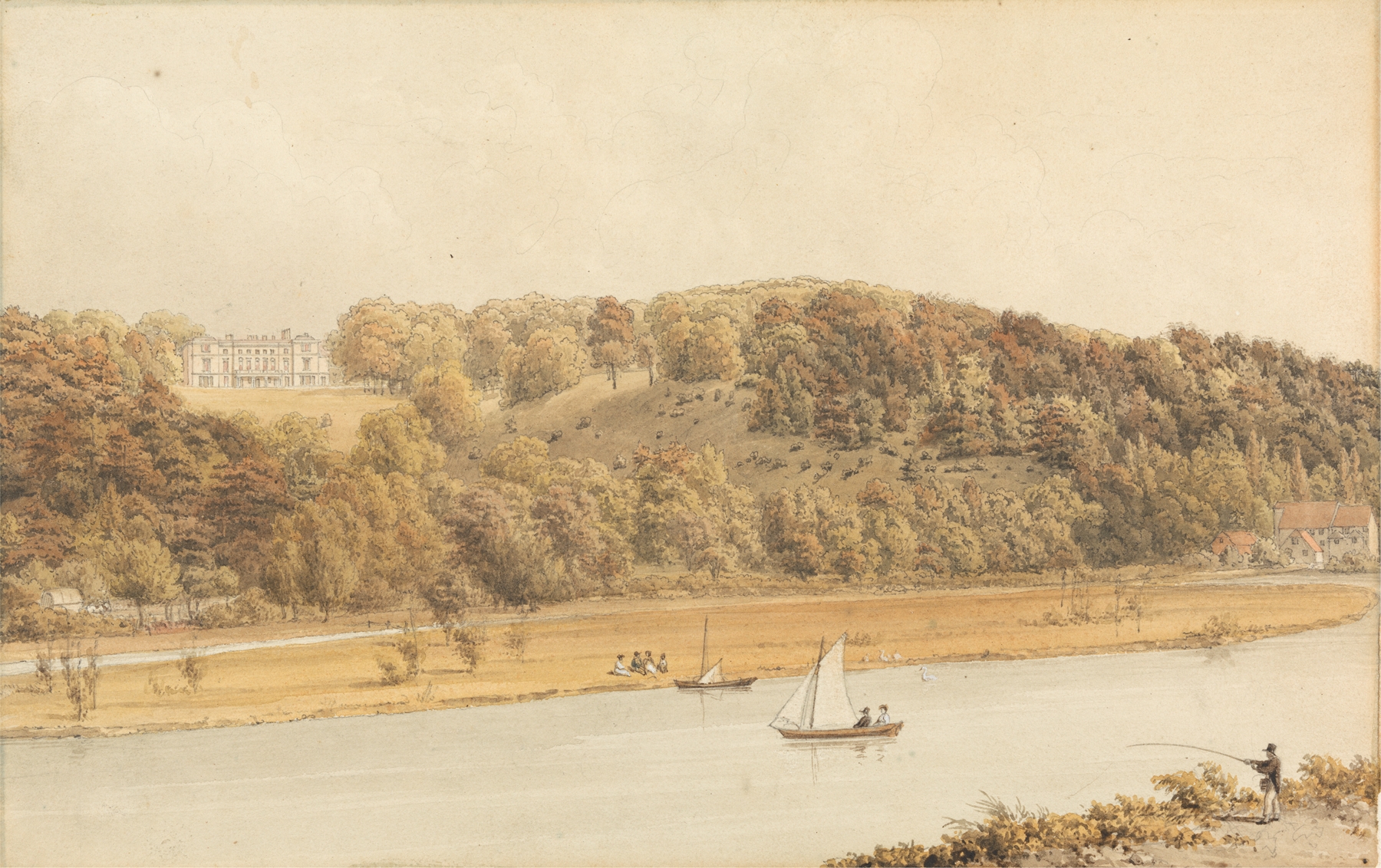 Landscape of Park Place, Henley on Thames by William Westall, oil on canvas