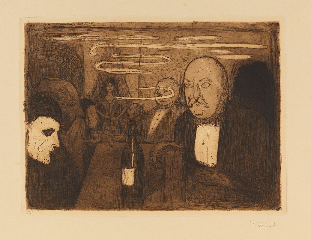 Edvard Munch's 'Kristiania-Boheme II' captures the essence of bohemian life in Oslo.