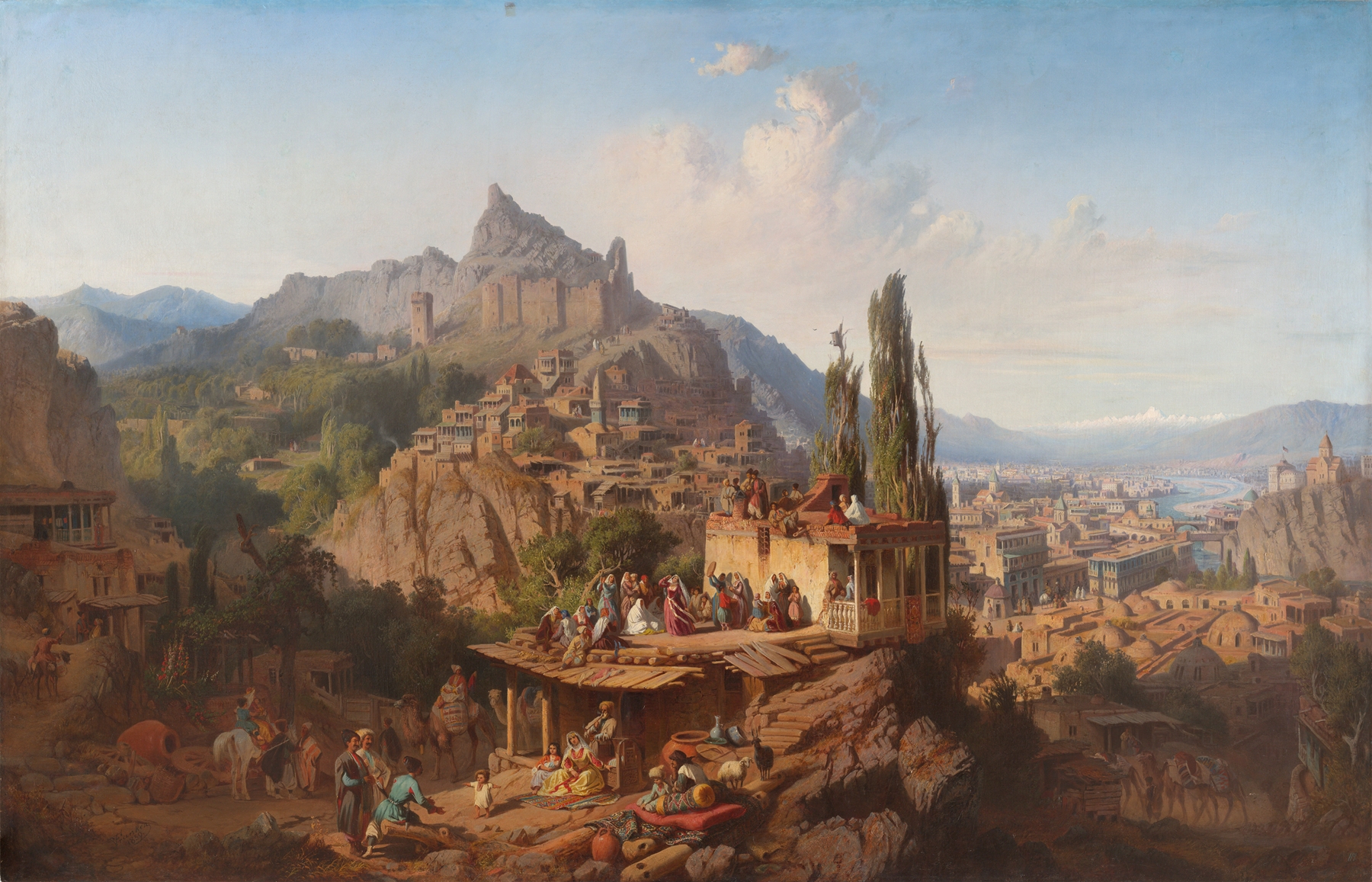 Landscape view of Tiflis by Paul Franken, oil painting