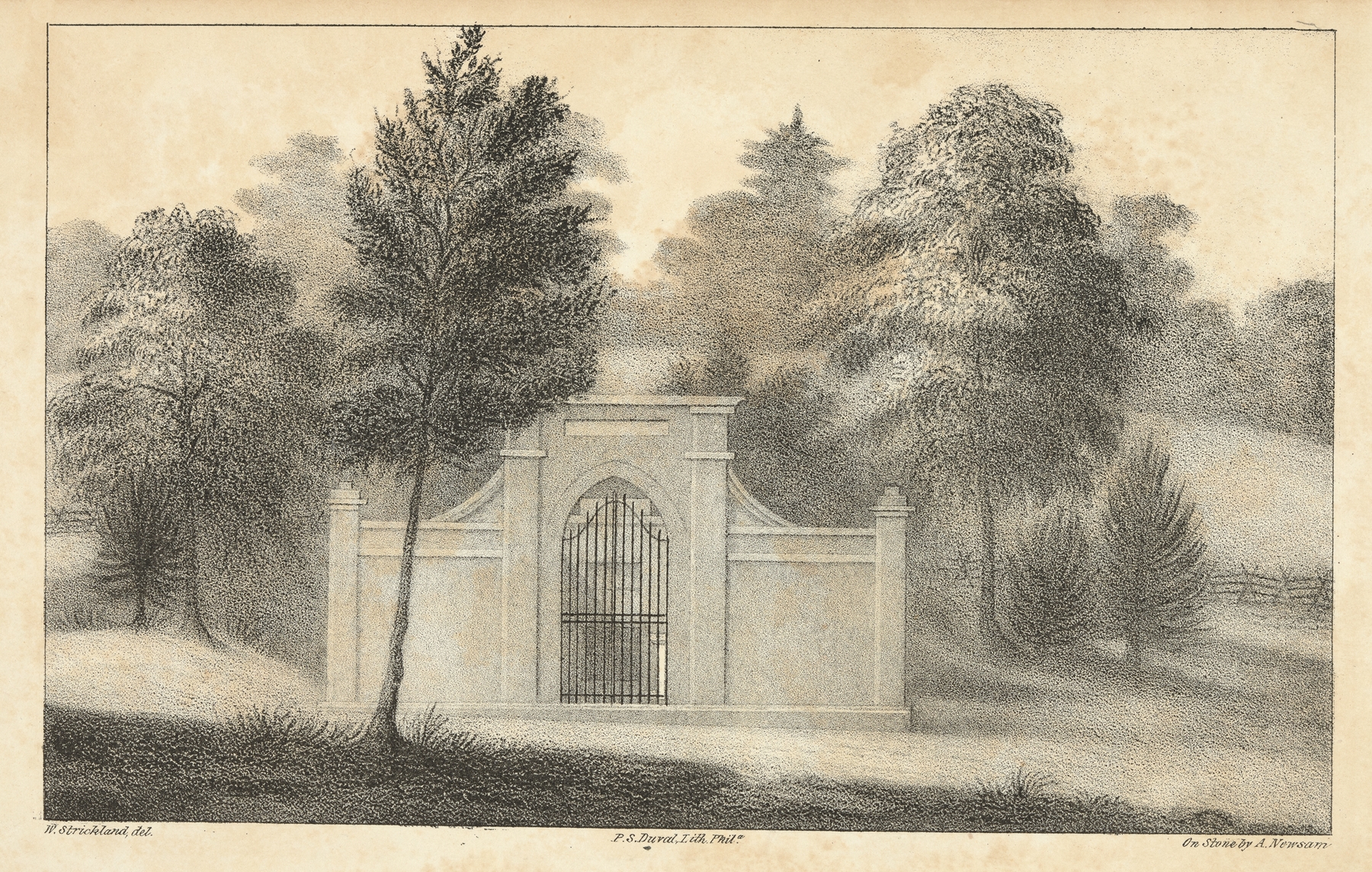 Tomb of Washington at Mount Vernon, engraving by Albert Newsam