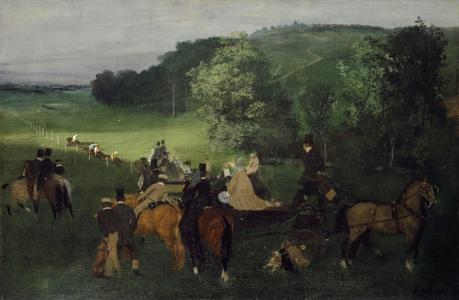 At the Racecourse (The Races), by Edgar Degas, public domain