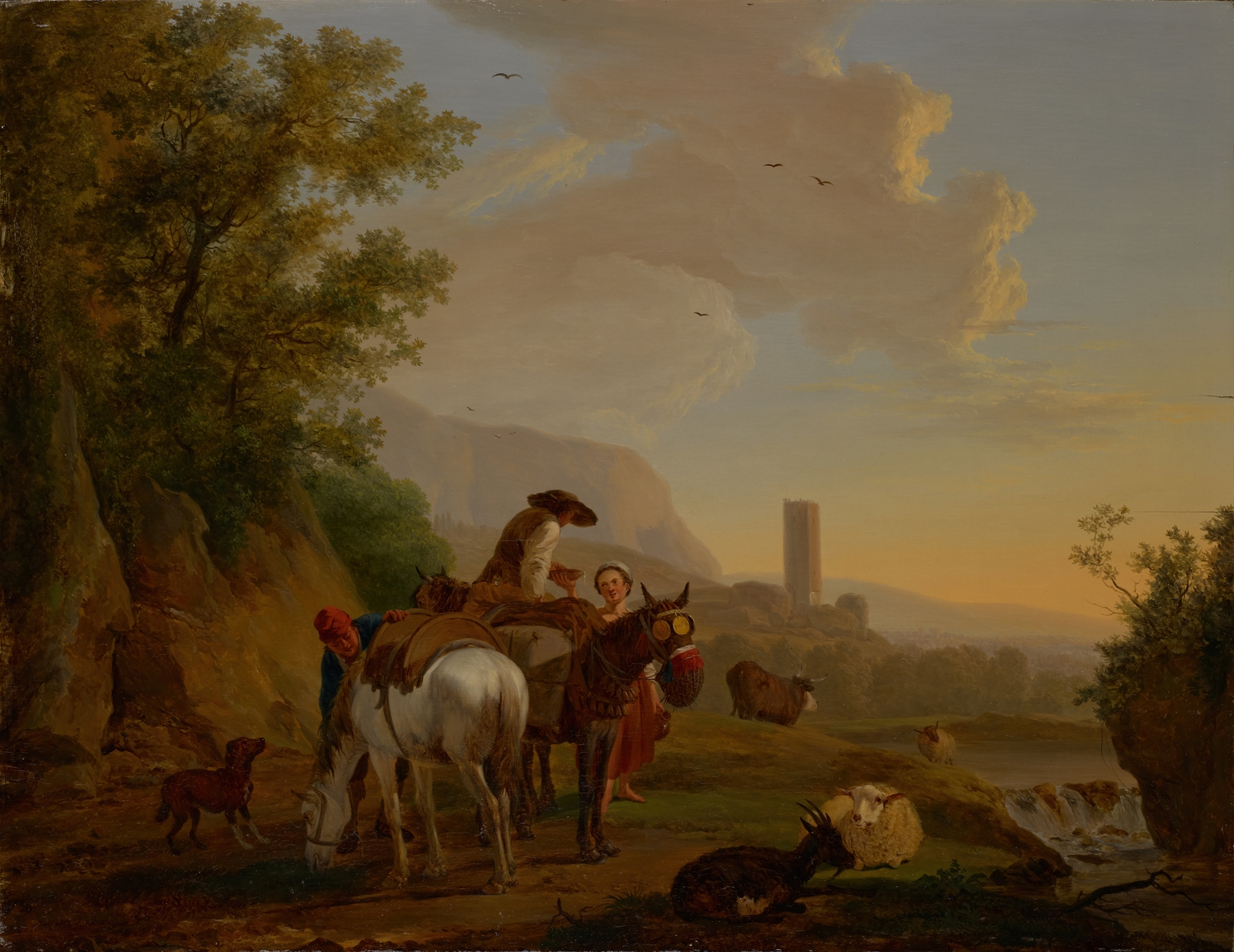 Southern Landscape with Shepherds, oil on canvas by Balthasar Paul Ommeganck