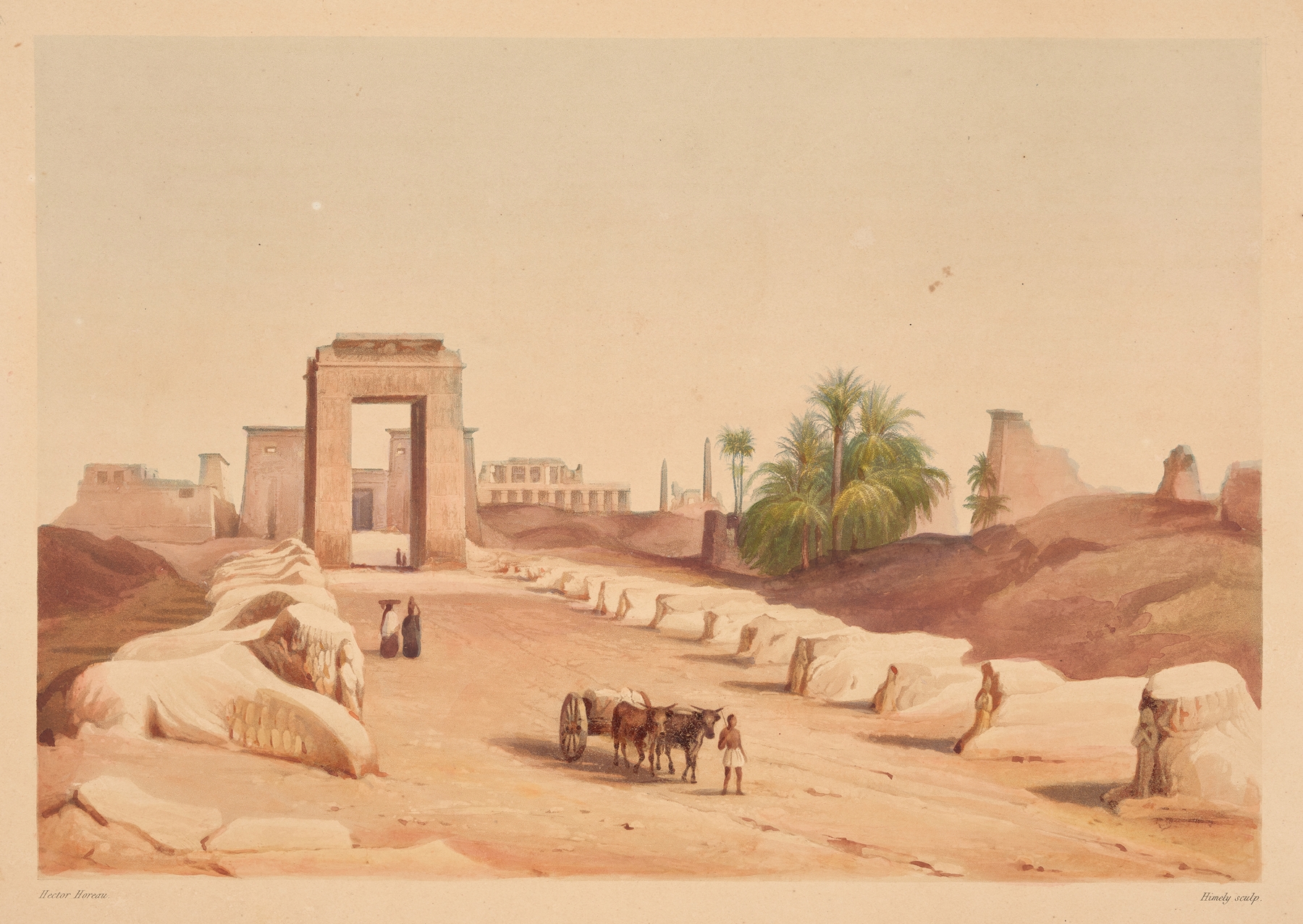 Avenue des Sphinx (Avenue of the Sphinxes), by Hector Horeau, public domain