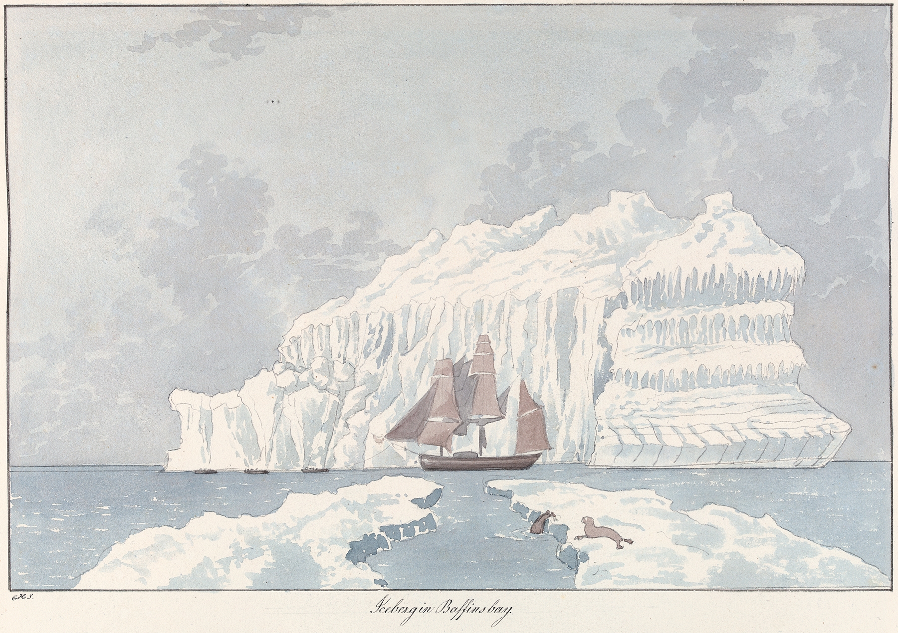 Oil on canvas by Charles Hamilton Smith depicting an iceberg in Baffin’s Bay.